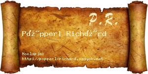 Pöpperl Richárd névjegykártya